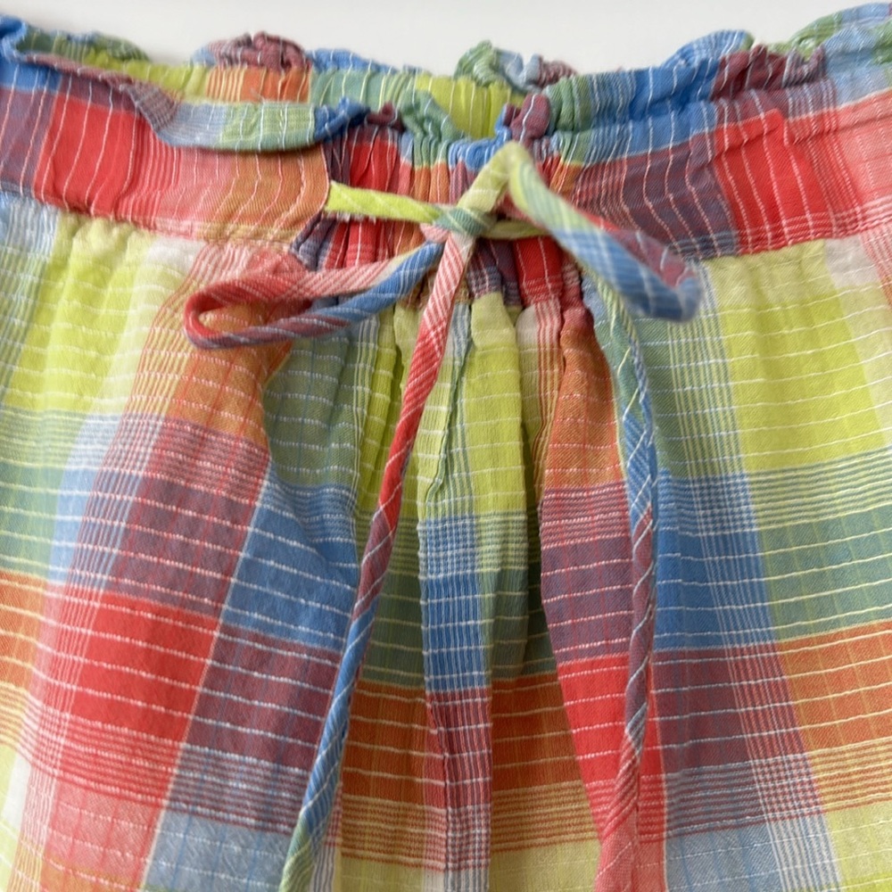 Johnny Was Workshop Delacey Plaid Paperbag Waist Shorts w Pockets w MEASUREMENTS - Picture 3 of 14